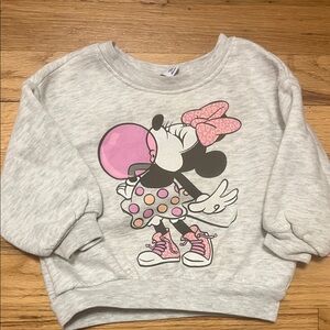 Old Navy x Disney Minnie Mouse Light Gray Kids Crewneck Sweatshirt size 18-24m